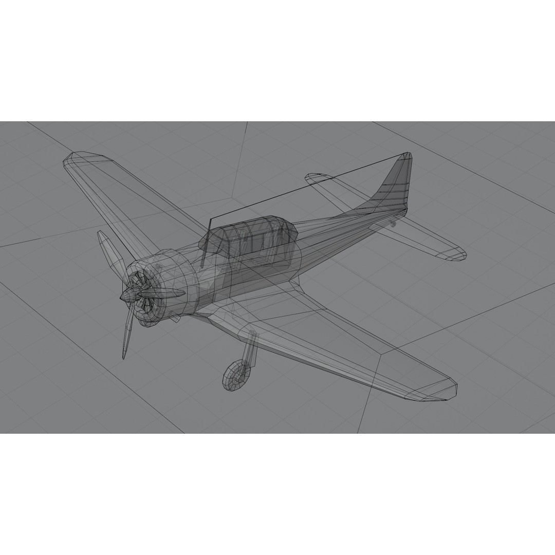 Douglas SBD Dauntless 3D Model – Low Poly Military Aircraft, FBX - View 10
