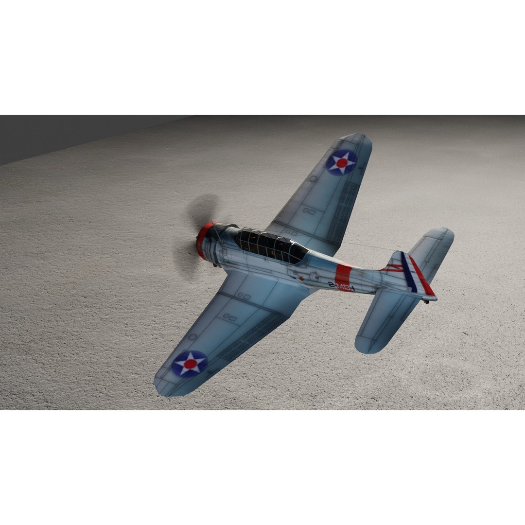 Douglas SBD Dauntless 3D Model – Low Poly Military Aircraft, FBX - View 13