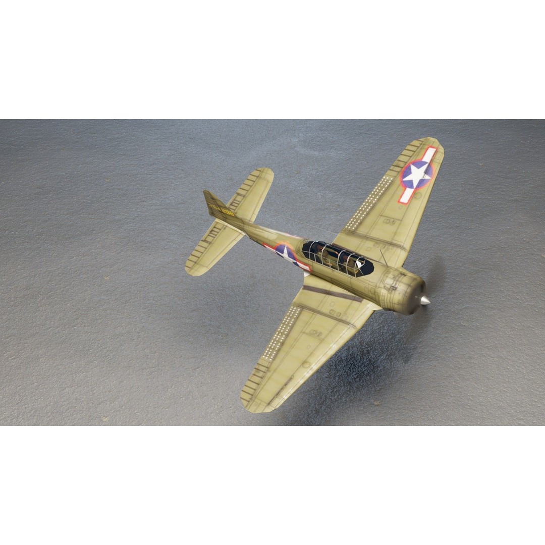 Douglas SBD Dauntless 3D Model – Low Poly Military Aircraft, FBX - View 15