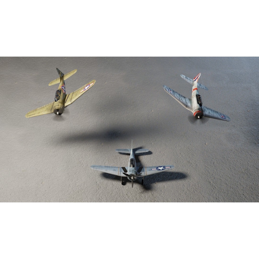 Douglas SBD Dauntless 3D Model – Low Poly Military Aircraft, FBX - View 3