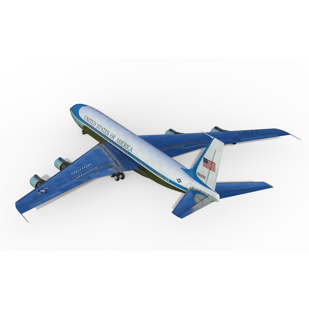 Boeing VC-137 C Air Force One 3D Model – PBR Game Ready FBX - View 10