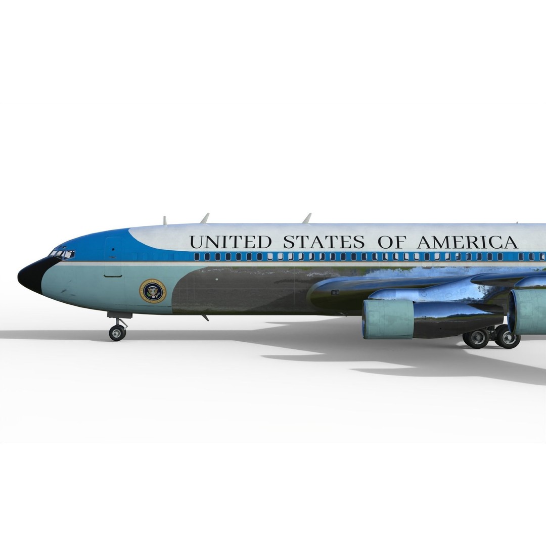 Boeing VC-137 C Air Force One 3D Model – PBR Game Ready FBX - View 12