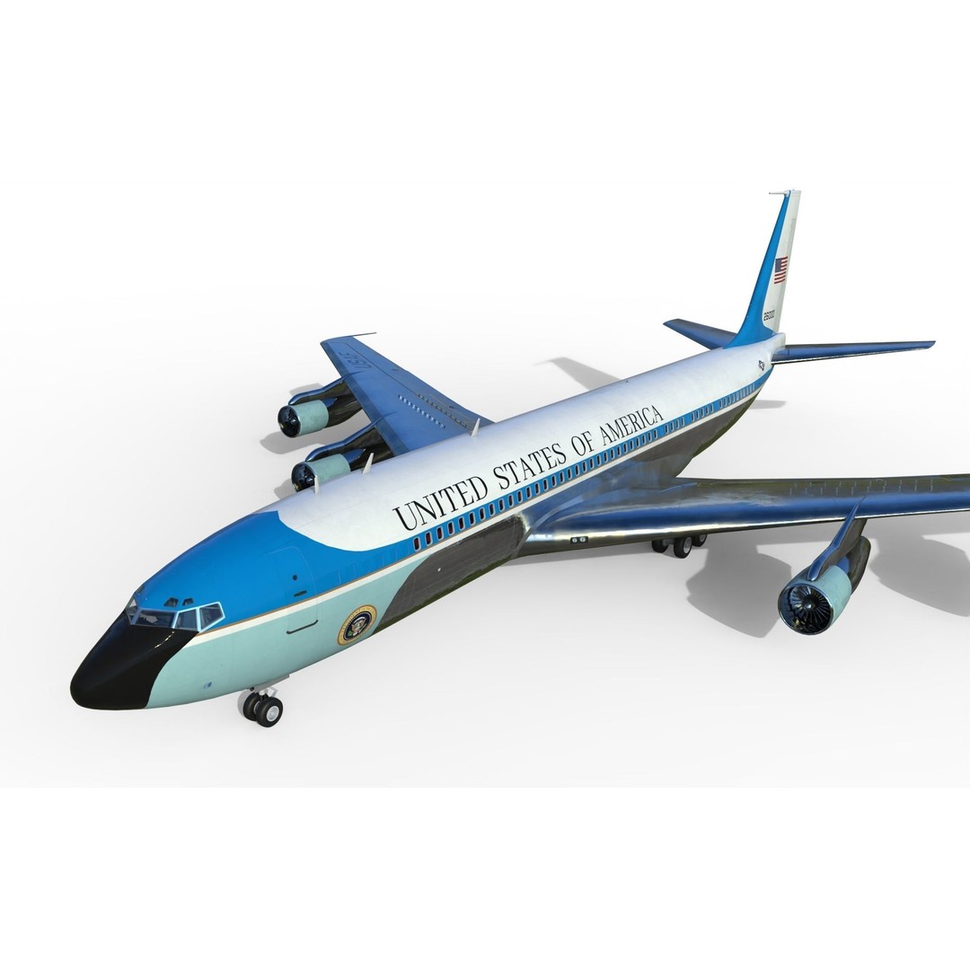 Boeing VC-137 C Air Force One 3D Model – PBR Game Ready FBX - View 4