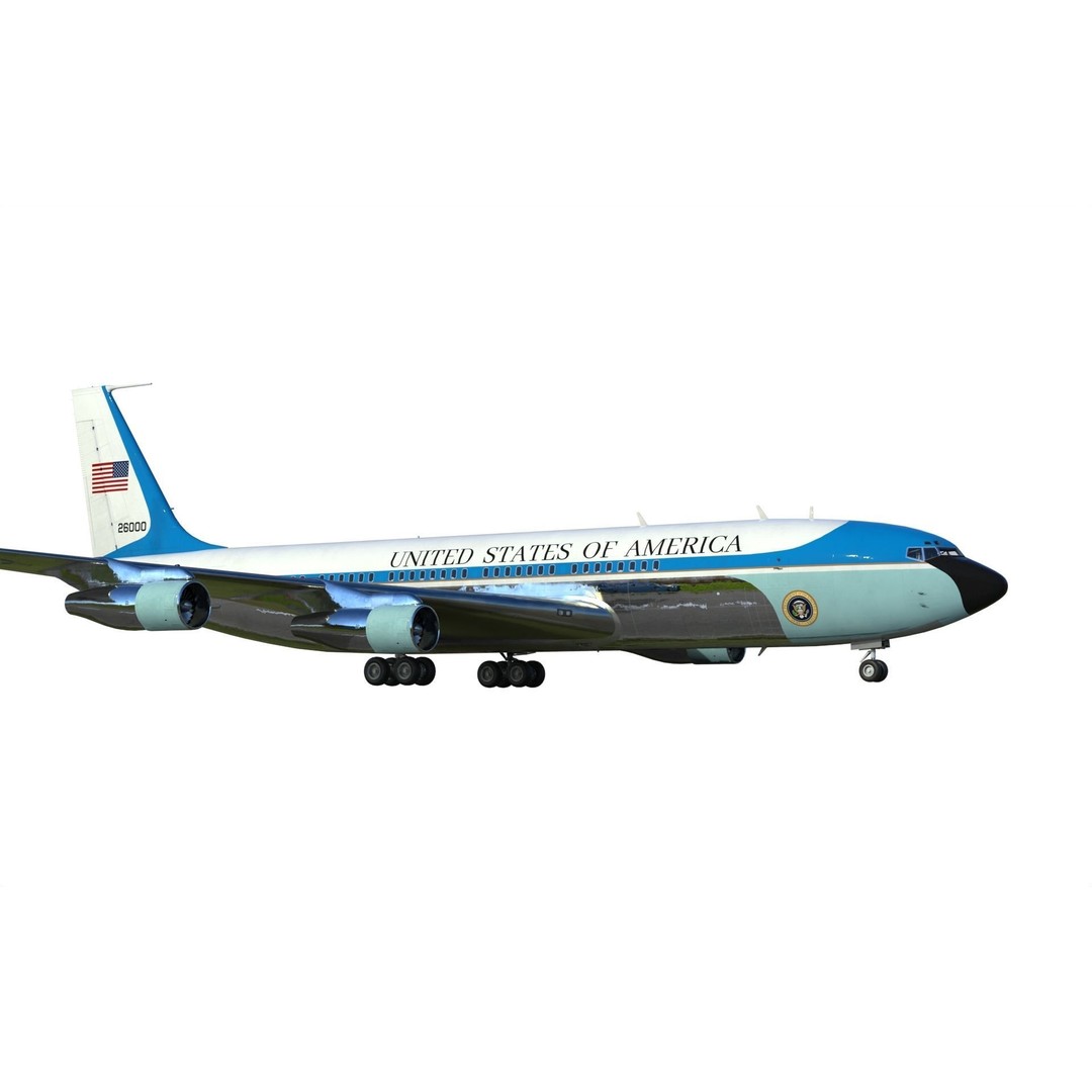 Boeing VC-137 C Air Force One 3D Model – PBR Game Ready FBX - View 6