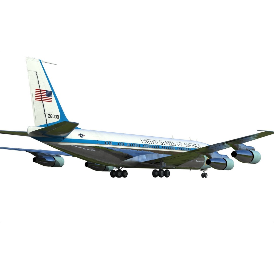 Boeing VC-137 C Air Force One 3D Model – PBR Game Ready FBX - View 7