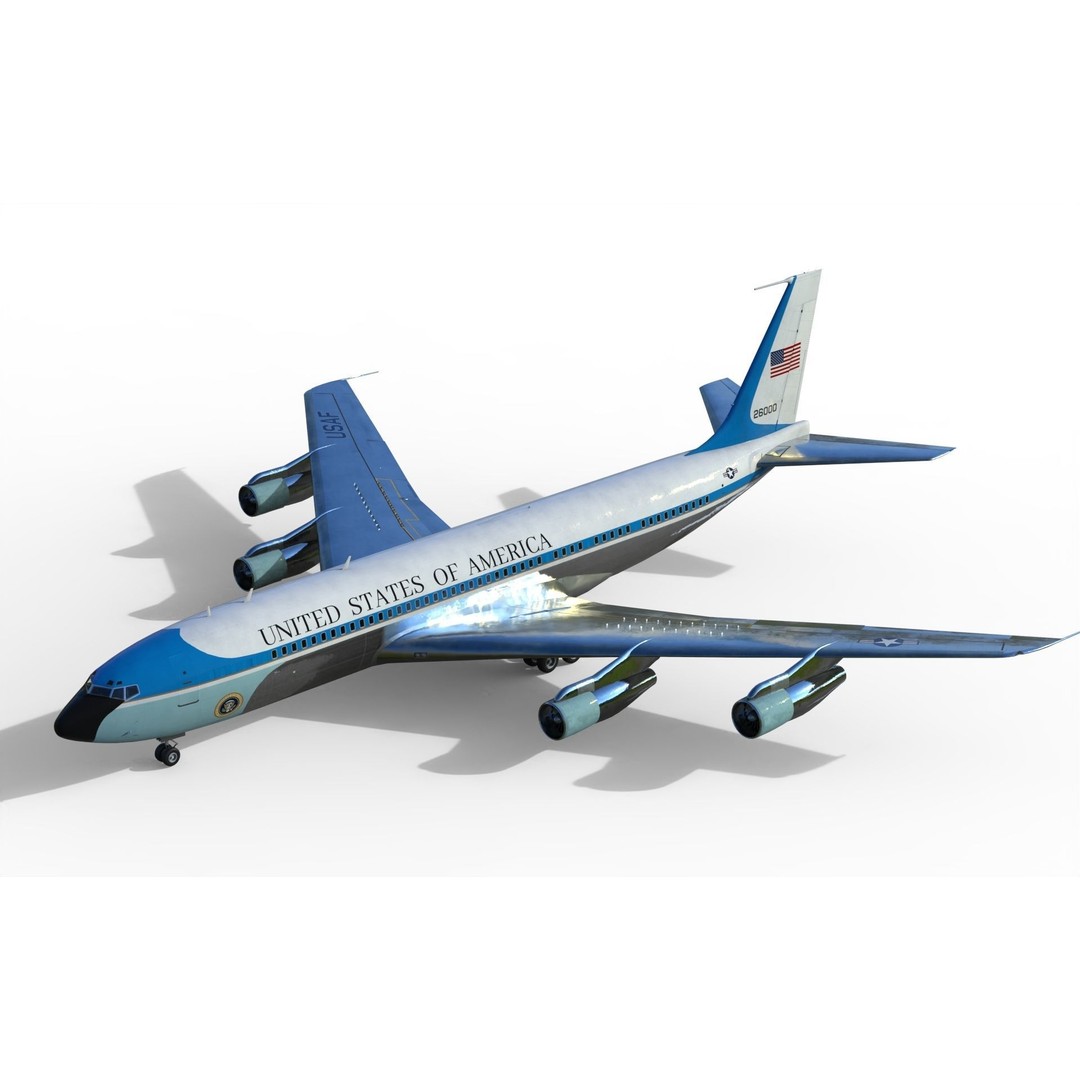 Boeing VC-137 C Air Force One 3D Model – PBR Game Ready FBX - View 8