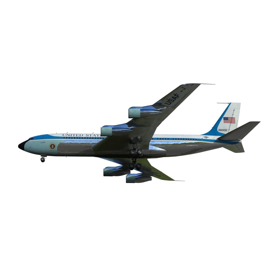 Boeing VC-137 C Air Force One 3D Model – PBR Game Ready FBX - View 9