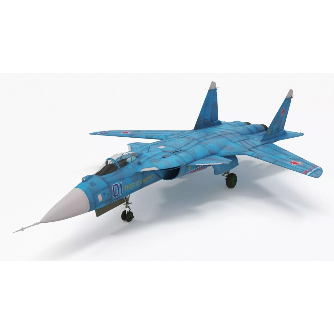 Sukhoi Su 47 Berkut 3D Model – Rigged Military Aircraft for Maya - View 11