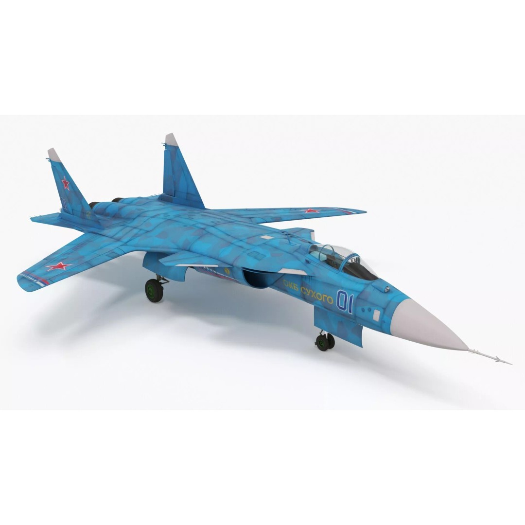 Sukhoi Su 47 Berkut 3D Model – Rigged Military Aircraft for Maya - View 12