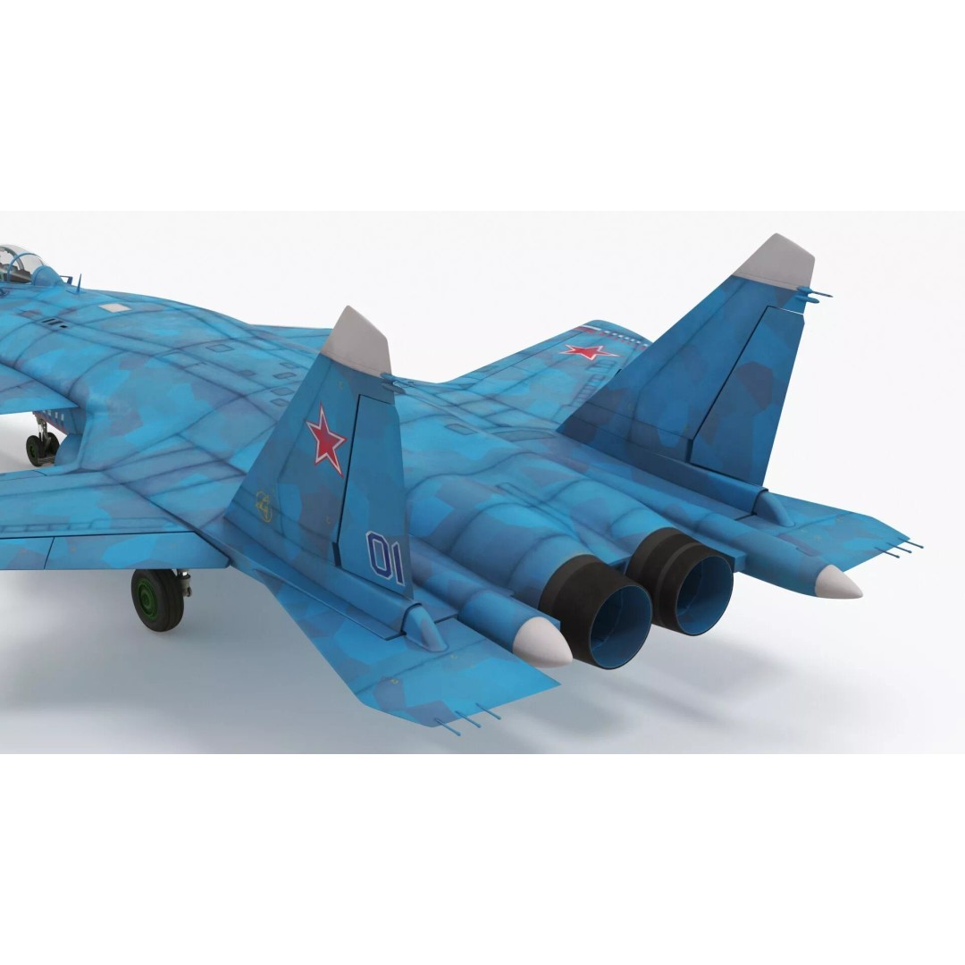 Sukhoi Su 47 Berkut 3D Model – Rigged Military Aircraft for Maya - View 14