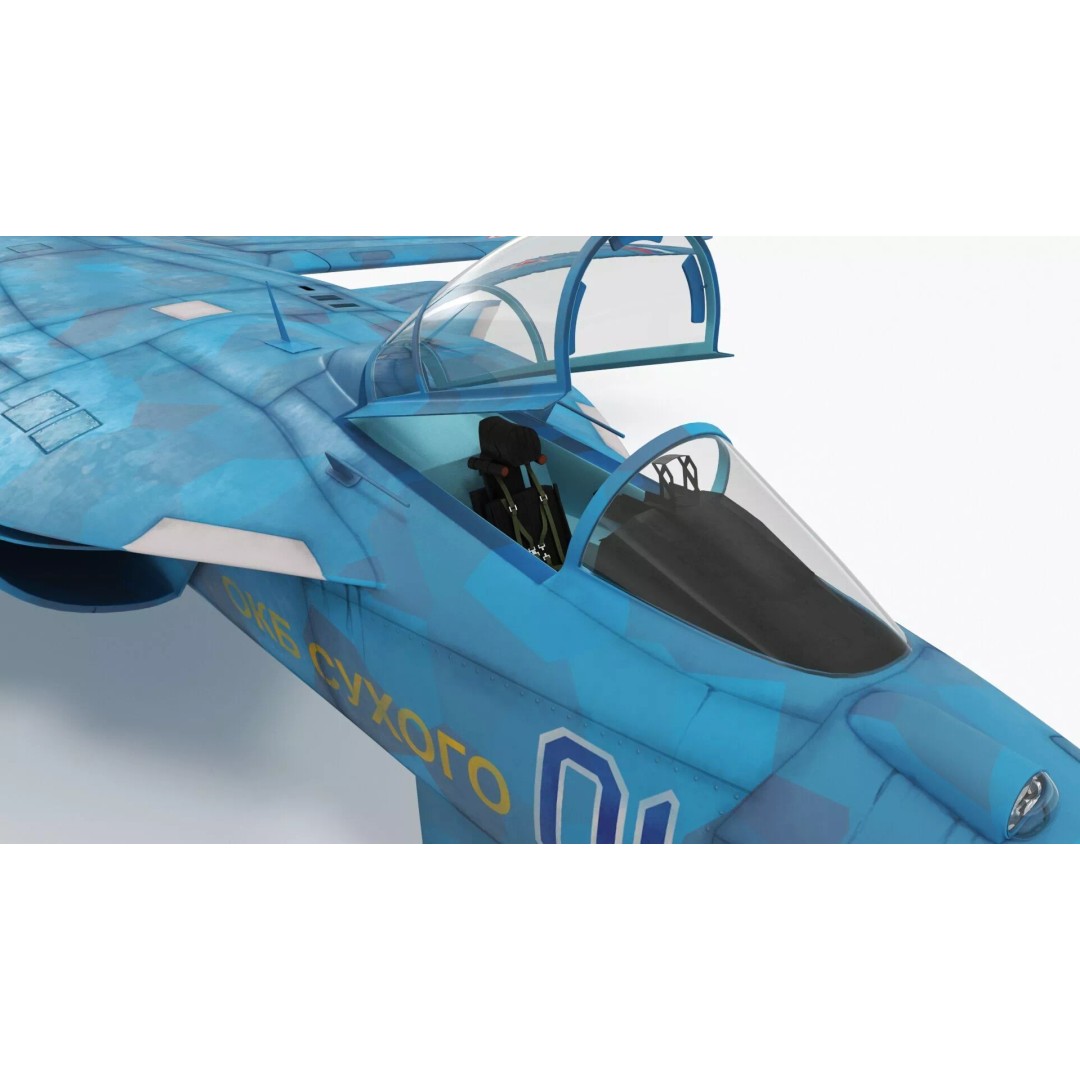 Sukhoi Su 47 Berkut 3D Model – Rigged Military Aircraft for Maya - View 15