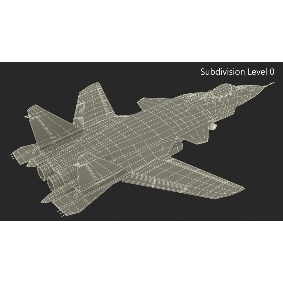 Sukhoi Su 47 Berkut 3D Model – Rigged Military Aircraft for Maya - View 18