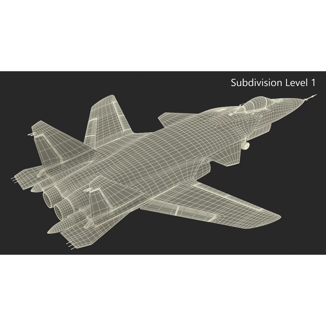 Sukhoi Su 47 Berkut 3D Model – Rigged Military Aircraft for Maya - View 19