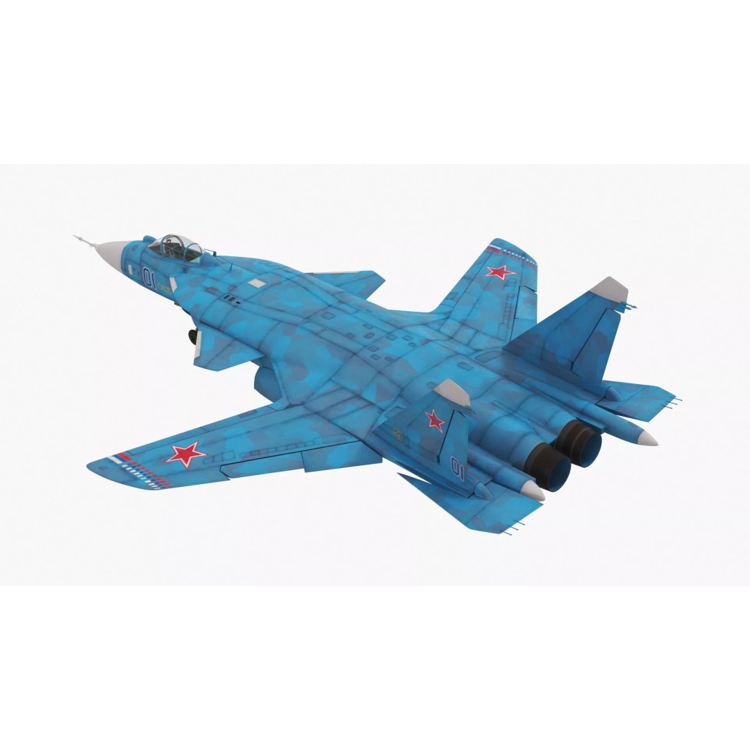 Sukhoi Su 47 Berkut 3D Model – Rigged Military Aircraft for Maya - View 2