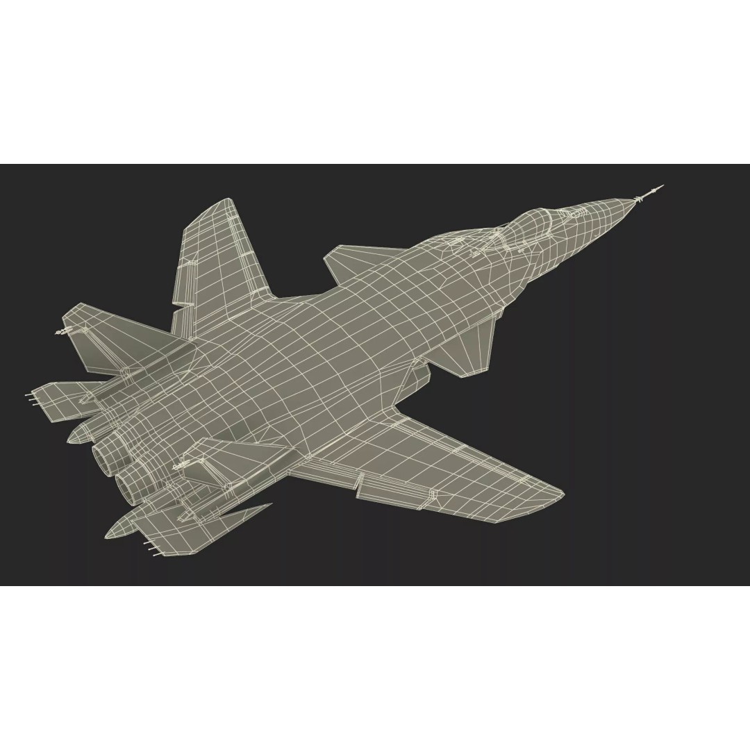 Sukhoi Su 47 Berkut 3D Model – Rigged Military Aircraft for Maya - View 24
