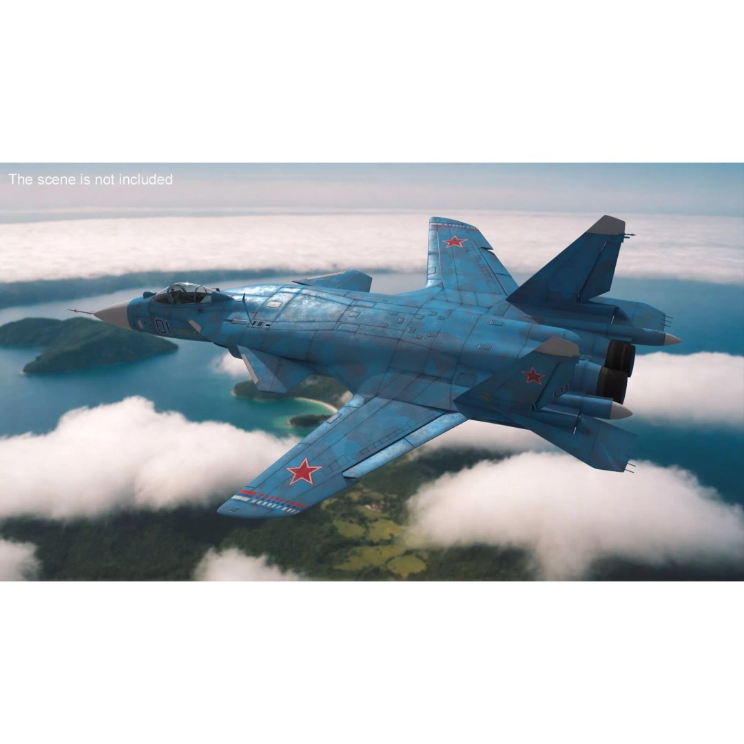 Sukhoi Su 47 Berkut 3D Model – Rigged Military Aircraft for Maya - View 6