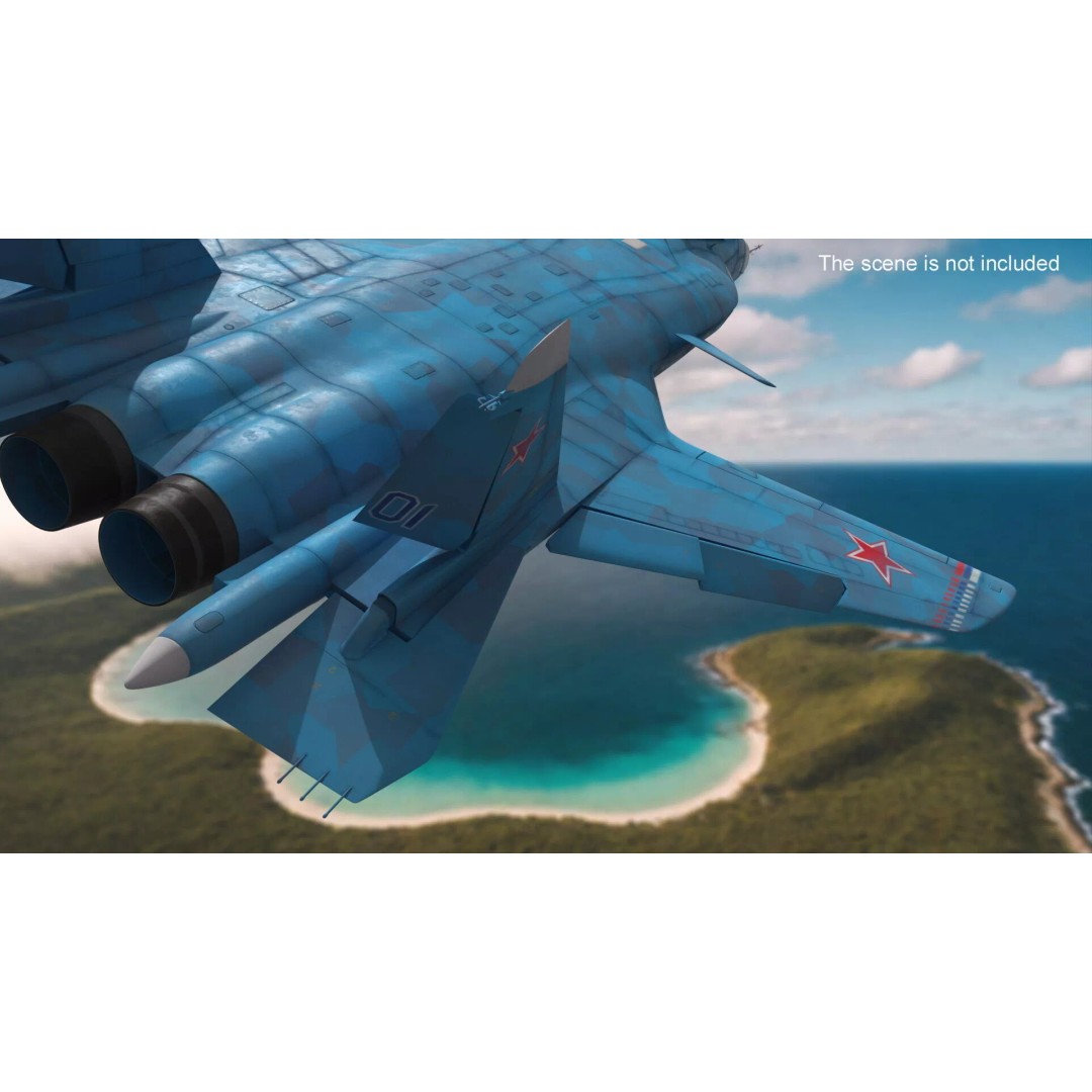 Sukhoi Su 47 Berkut 3D Model – Rigged Military Aircraft for Maya - View 7