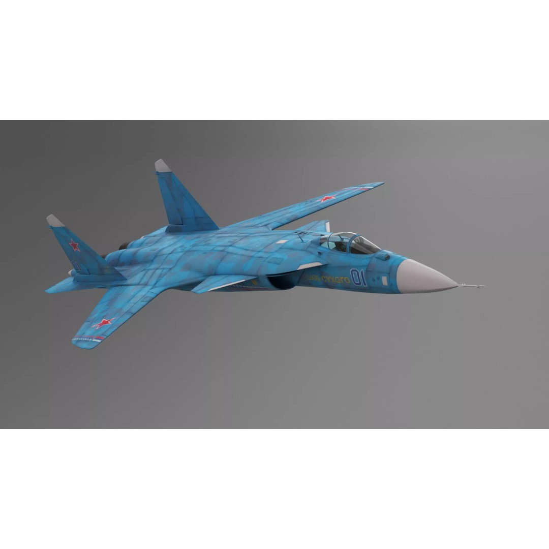Sukhoi Su 47 Berkut 3D Model – Rigged Military Aircraft for Maya - View 8