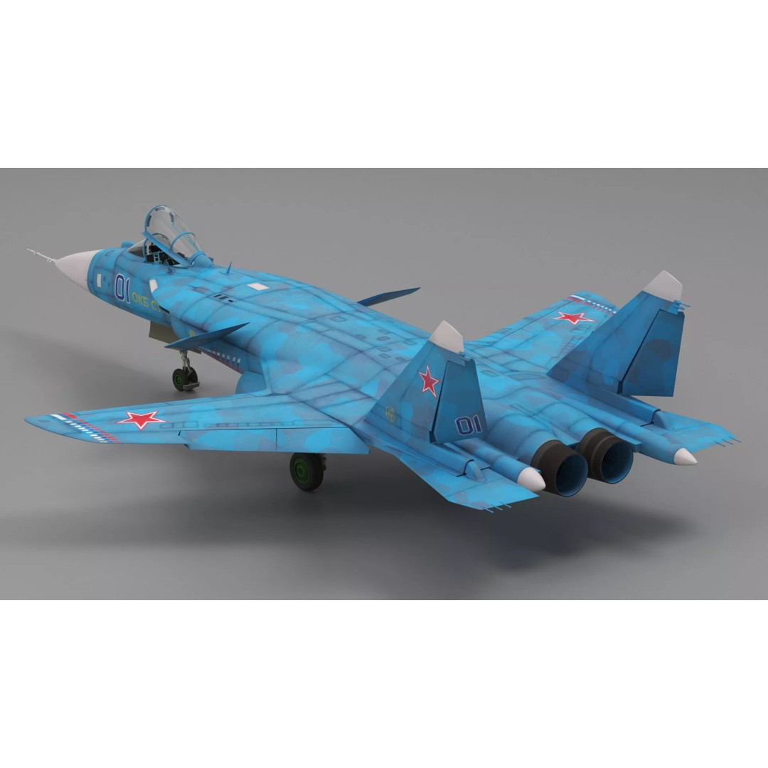 Sukhoi Su 47 Berkut 3D Model – Rigged Military Aircraft for Maya - View 9