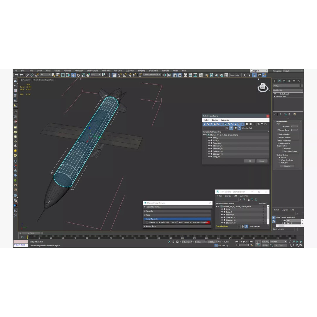Milanion FP-5 Tactical Cruise Drone 3D Model – High Poly PBR Asset, FBX - View 16