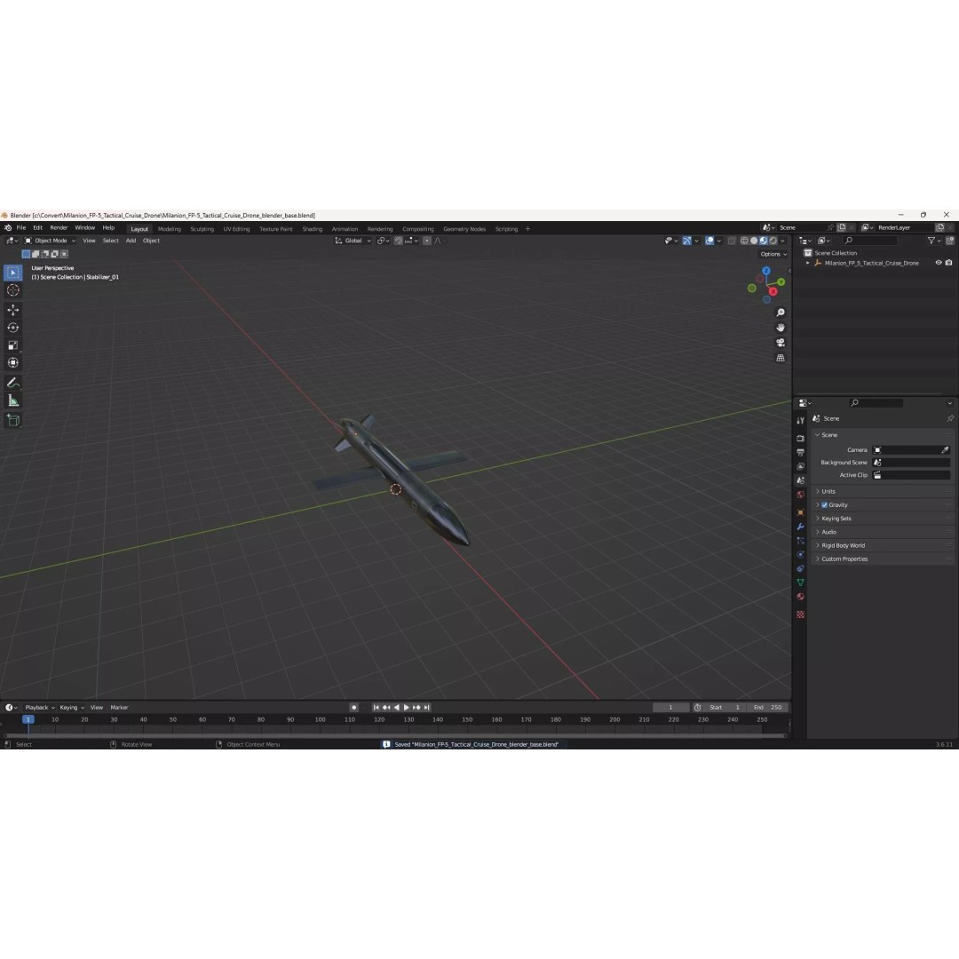 Milanion FP-5 Tactical Cruise Drone 3D Model – High Poly PBR Asset, FBX - View 17