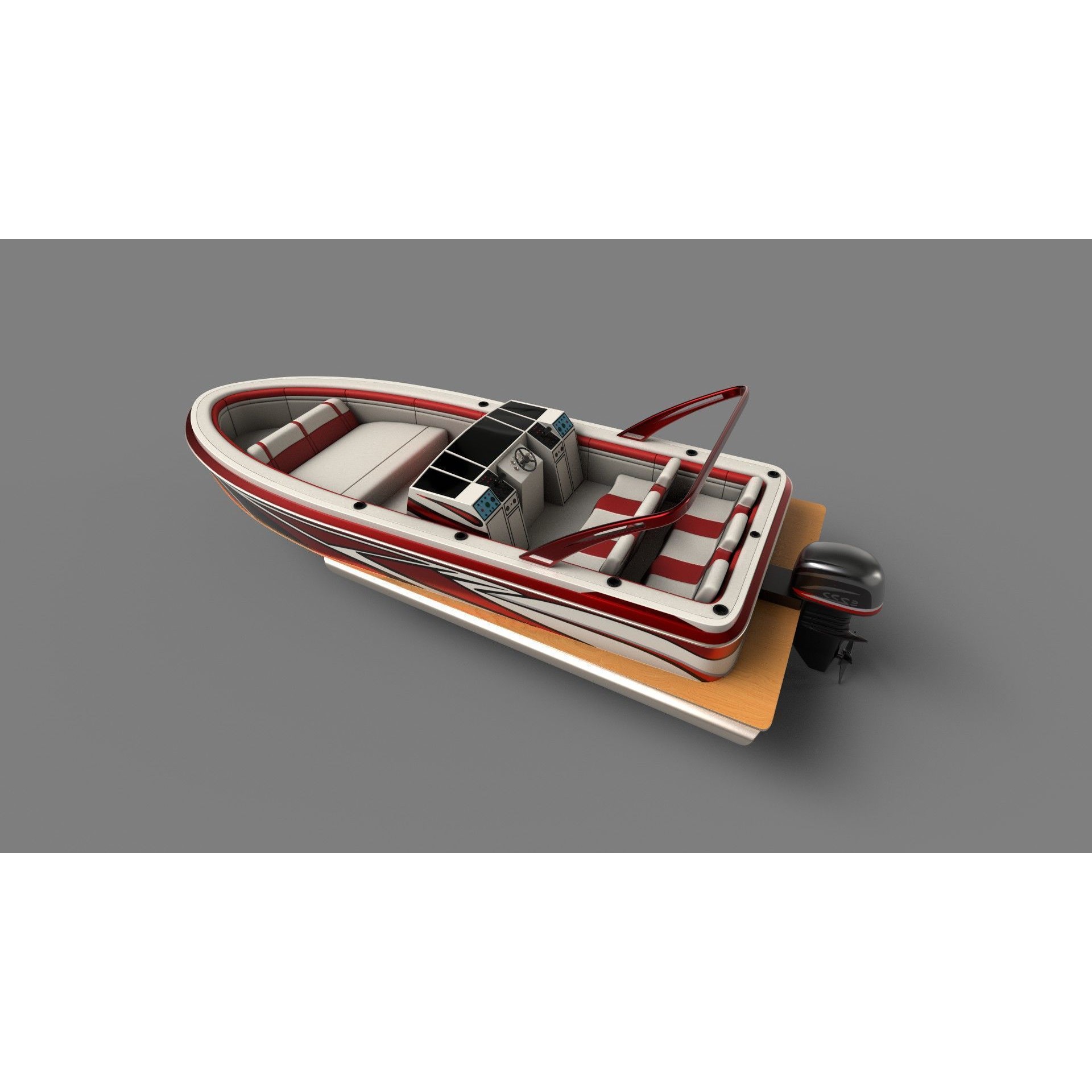 Performance Pontoon - Game-Ready 3D Model - View 4