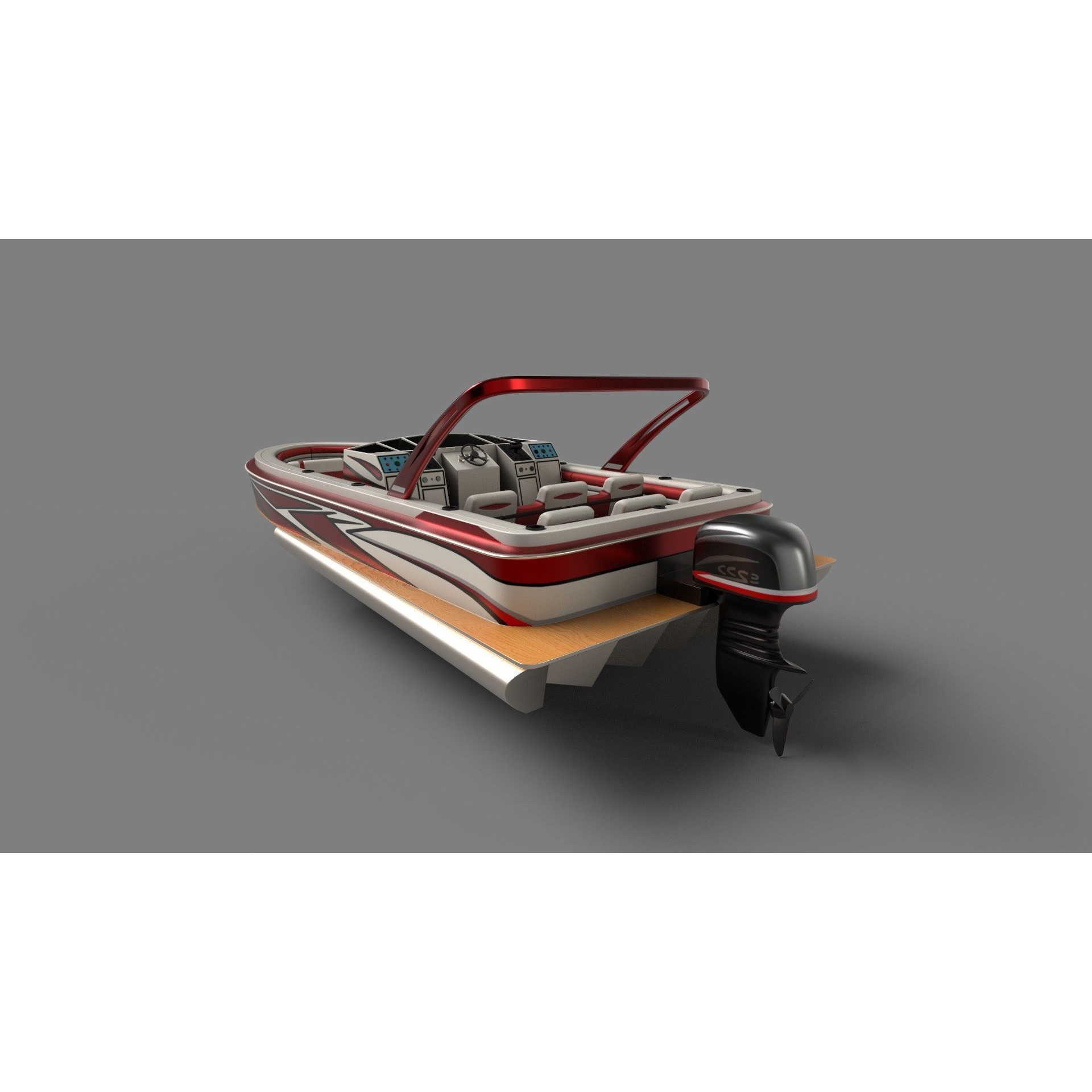 Performance Pontoon - Game-Ready 3D Model - View 5