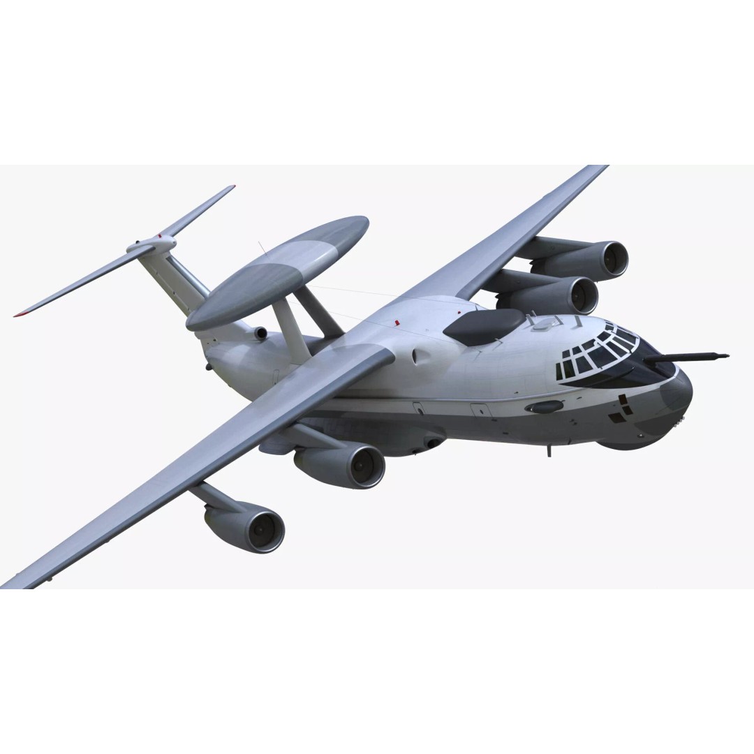 Airborne Radar Patrol Plane 3D Model – Military Aircraft, FBX, PBR Textures - View 2