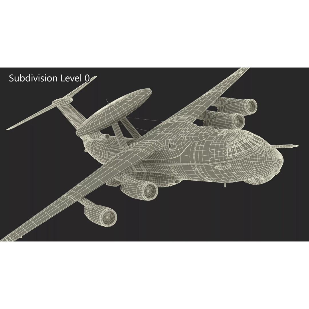 Airborne Radar Patrol Plane 3D Model – Military Aircraft, FBX, PBR Textures - View 22