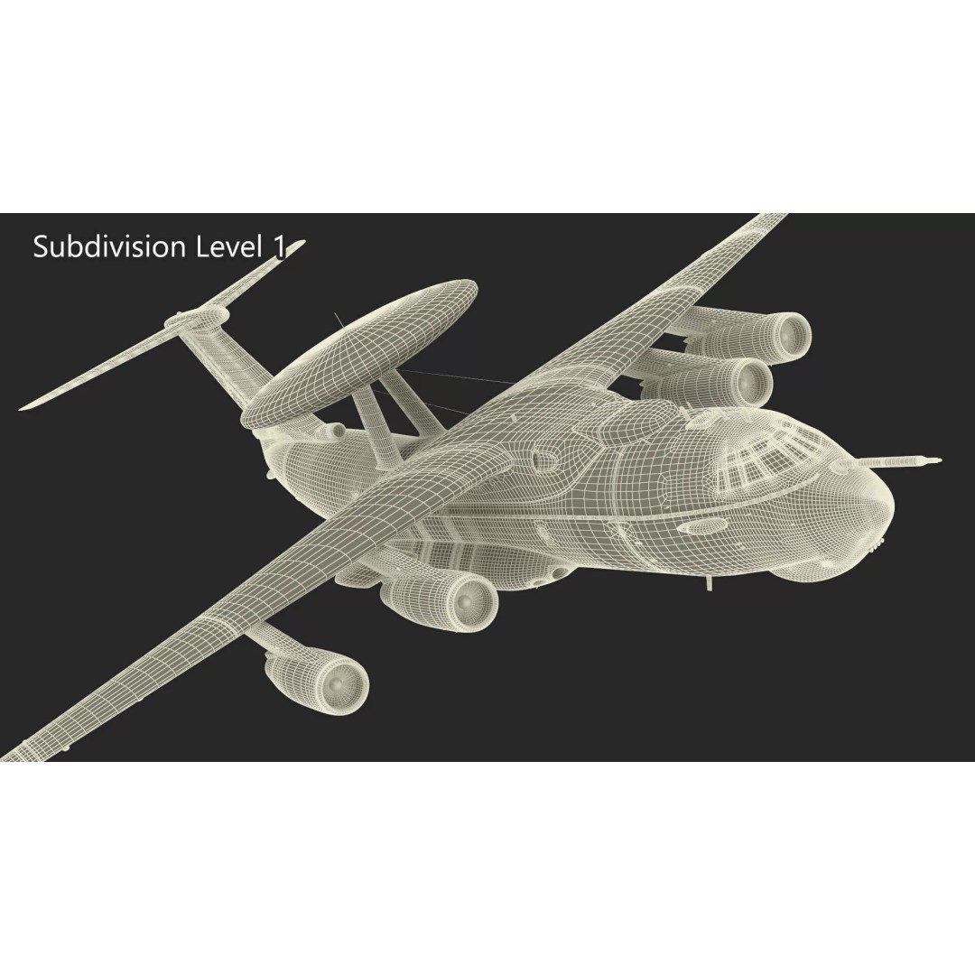 Airborne Radar Patrol Plane 3D Model – Military Aircraft, FBX, PBR Textures - View 23