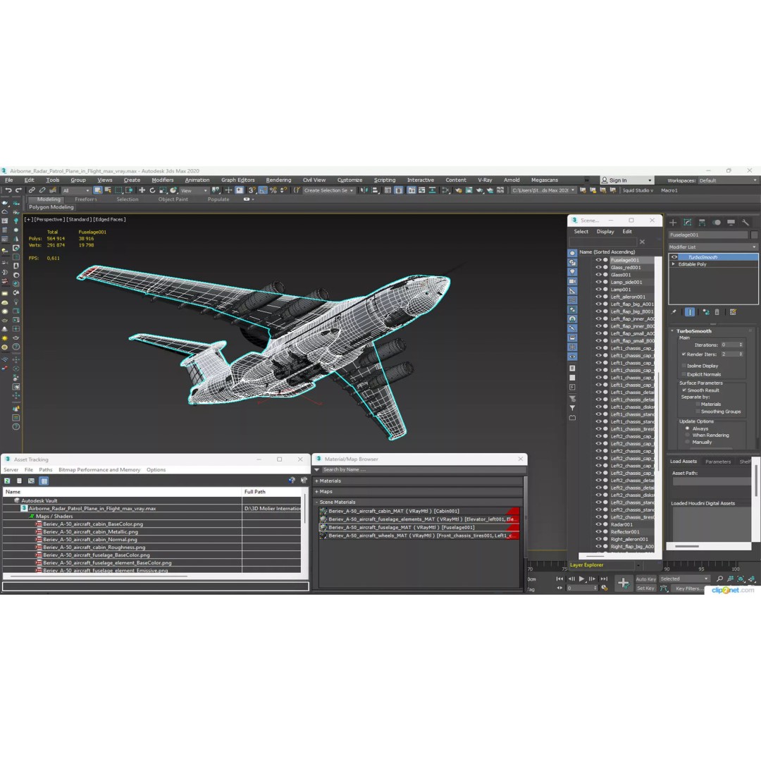 Airborne Radar Patrol Plane 3D Model – Military Aircraft, FBX, PBR Textures - View 26