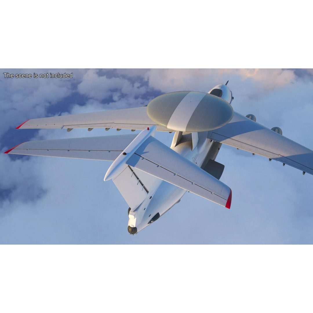 Airborne Radar Patrol Plane 3D Model – Military Aircraft, FBX, PBR Textures - View 4