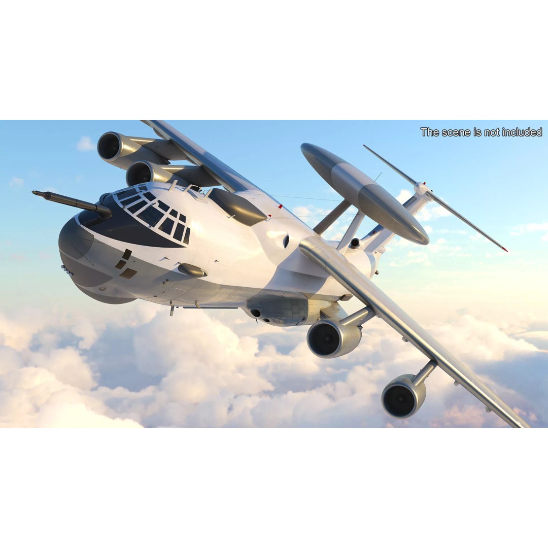 Airborne Radar Patrol Plane 3D Model – Military Aircraft, FBX, PBR Textures - View 6