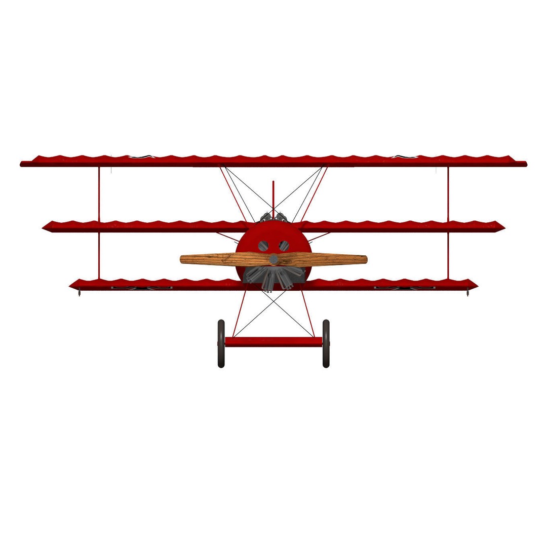 Fokker Dr I 3D Model – High Poly Military Aircraft, FBX & OBJ - View 12