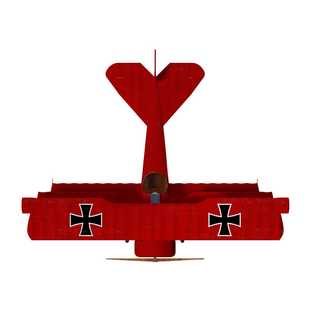 Fokker Dr I 3D Model – High Poly Military Aircraft, FBX & OBJ - View 13