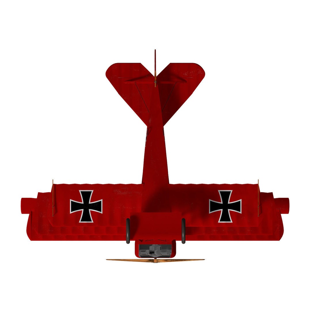 Fokker Dr I 3D Model – High Poly Military Aircraft, FBX & OBJ - View 14