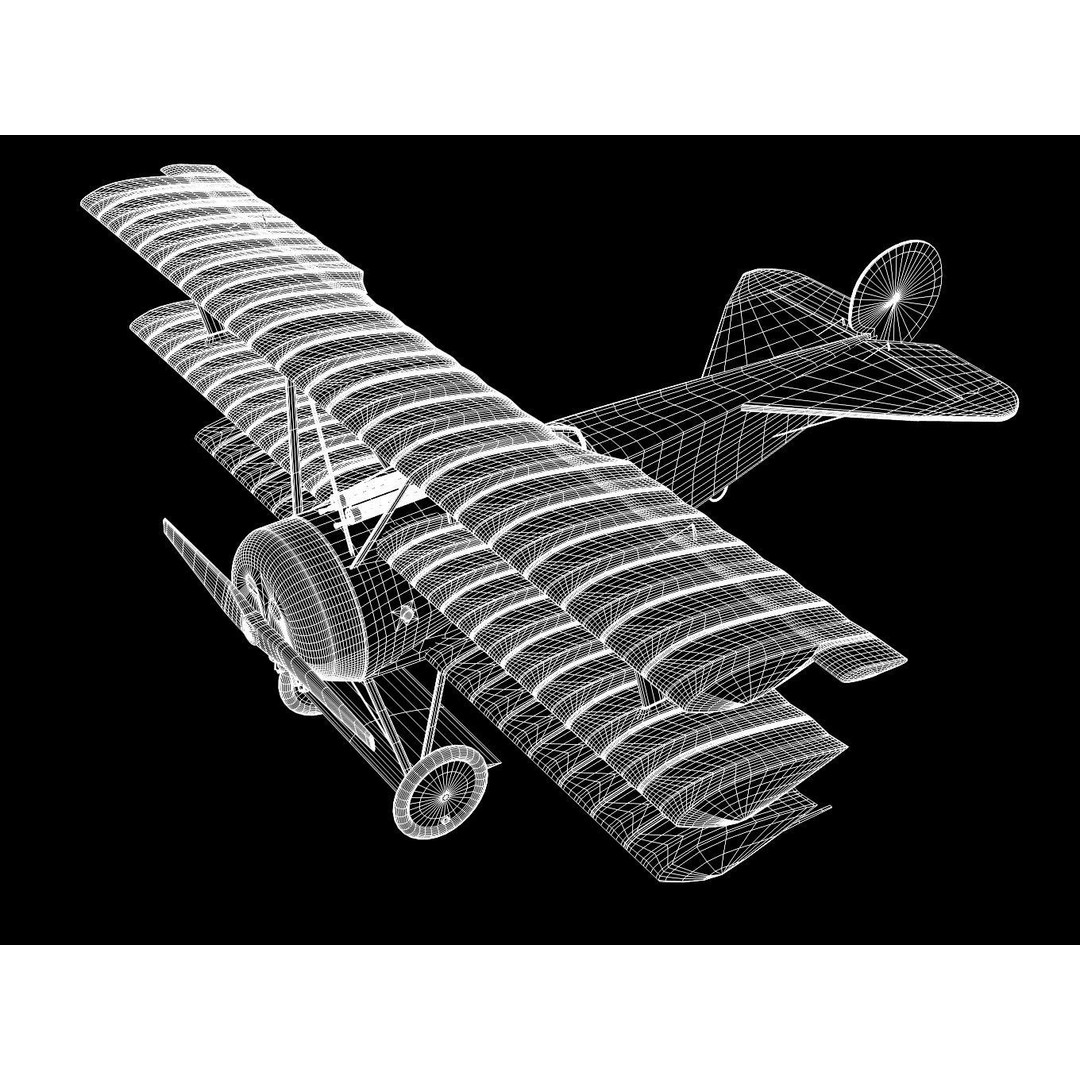 Fokker Dr I 3D Model – High Poly Military Aircraft, FBX & OBJ - View 15