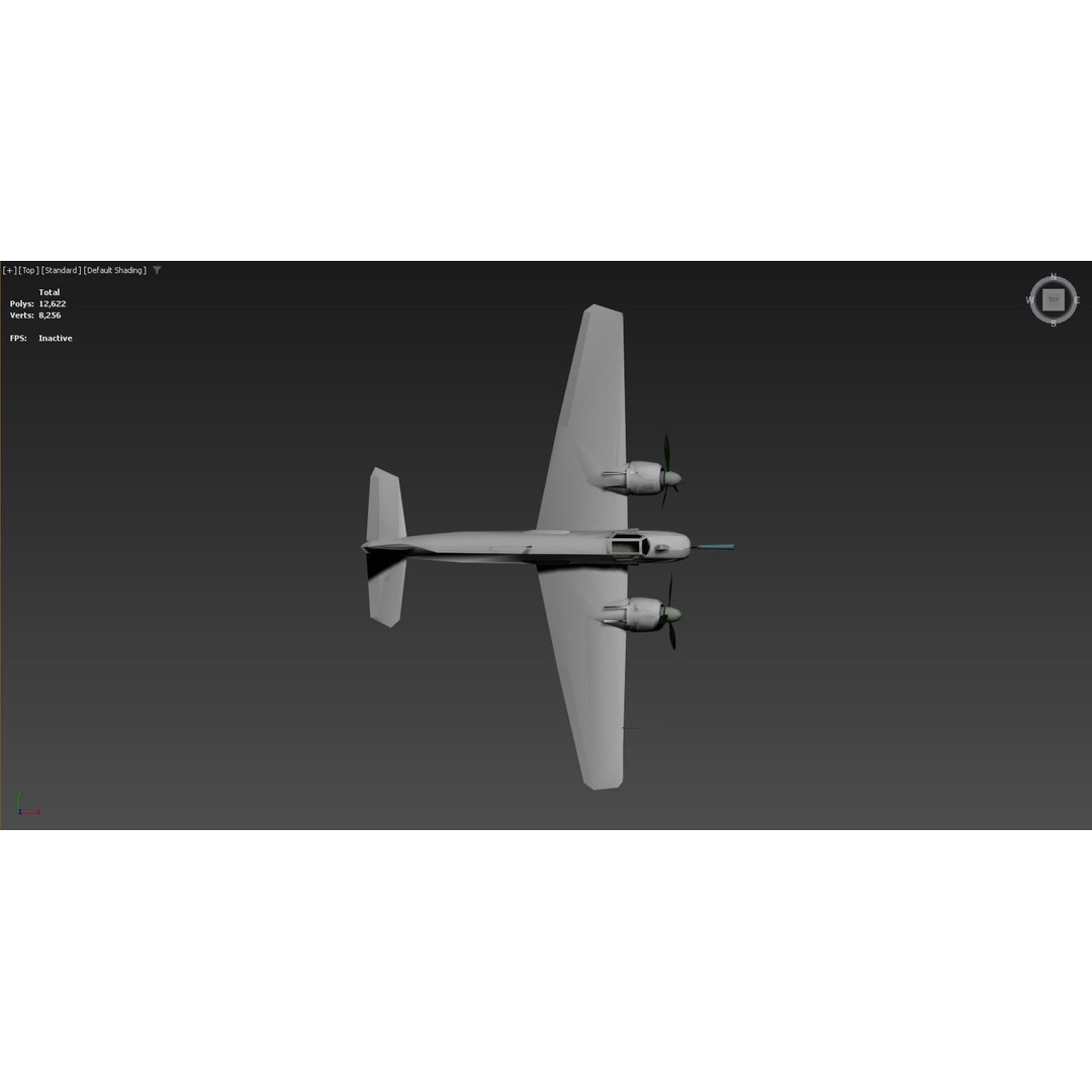 World War II German Military Aircraft 3D Model – Low Poly Game Asset, FBX - View 5