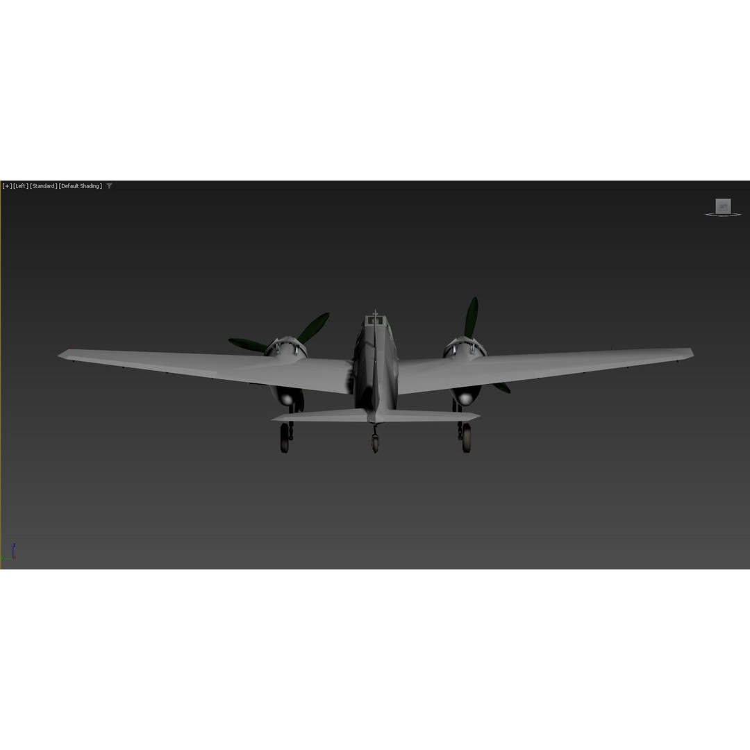 World War II German Military Aircraft 3D Model – Low Poly Game Asset, FBX - View 7