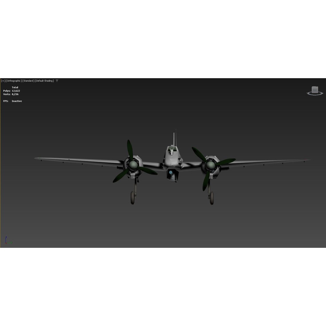 World War II German Military Aircraft 3D Model – Low Poly Game Asset, FBX - View 8