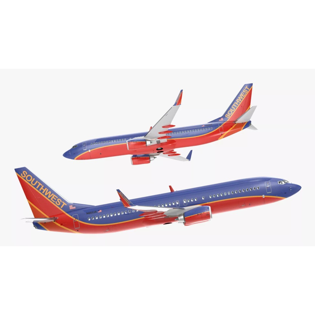 Boeing 737-800 3D Model – Rigged Aircraft with Interior, FBX, PBR - View 11