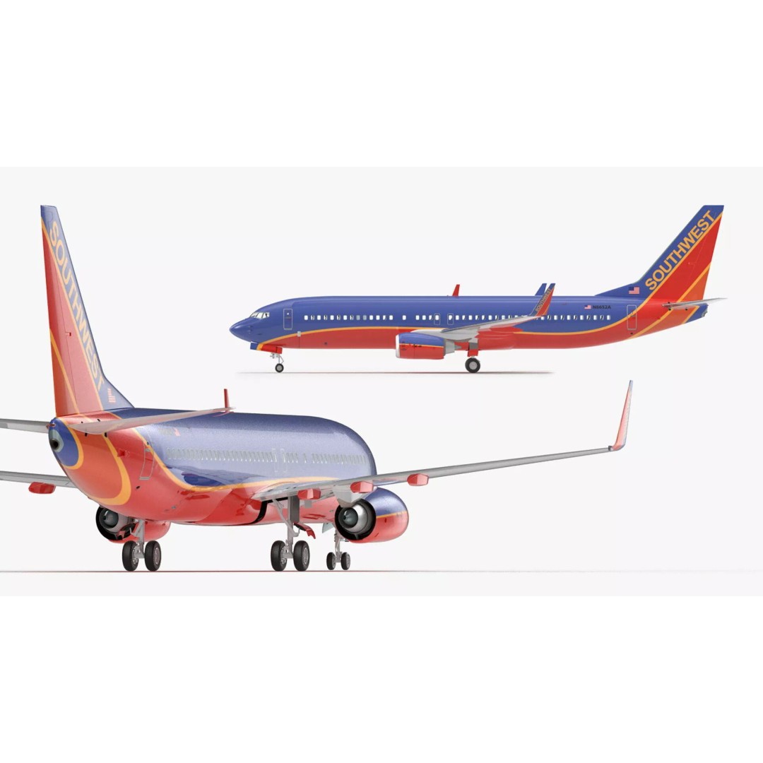 Boeing 737-800 3D Model – Rigged Aircraft with Interior, FBX, PBR - View 12