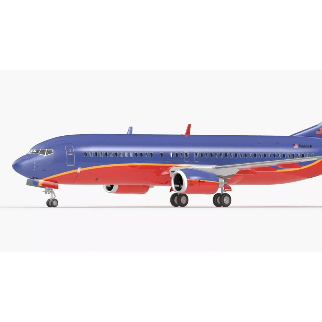 Boeing 737-800 3D Model – Rigged Aircraft with Interior, FBX, PBR - View 13