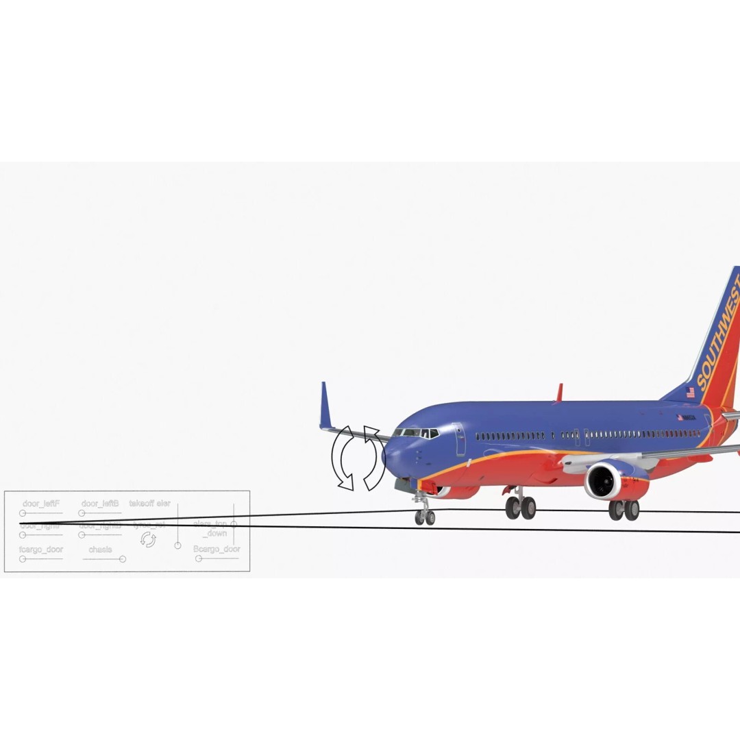 Boeing 737-800 3D Model – Rigged Aircraft with Interior, FBX, PBR - View 28