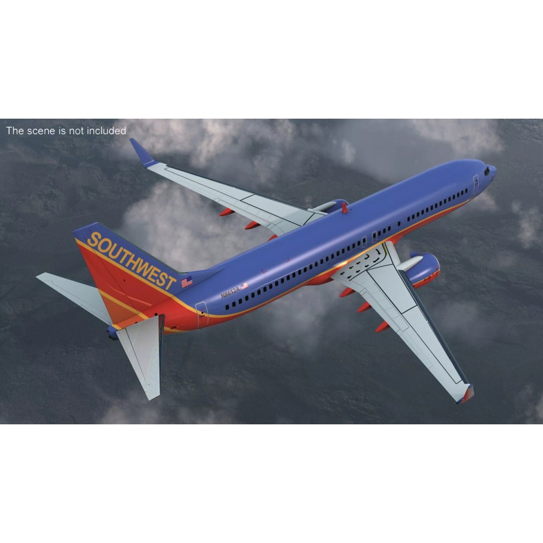Boeing 737-800 3D Model – Rigged Aircraft with Interior, FBX, PBR - View 4