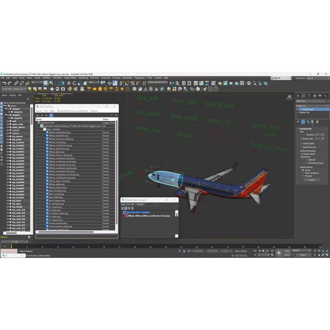 Boeing 737-800 3D Model – Rigged Aircraft with Interior, FBX, PBR - View 62