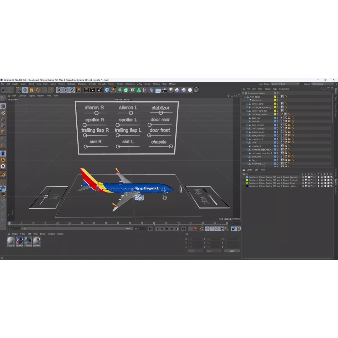 Boeing 737 Max 8 3D Model – Rigged PBR Aircraft for Cinema 4D - View 21
