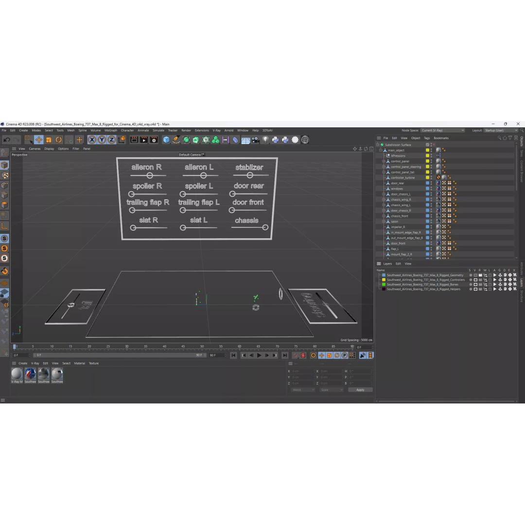 Boeing 737 Max 8 3D Model – Rigged PBR Aircraft for Cinema 4D - View 22