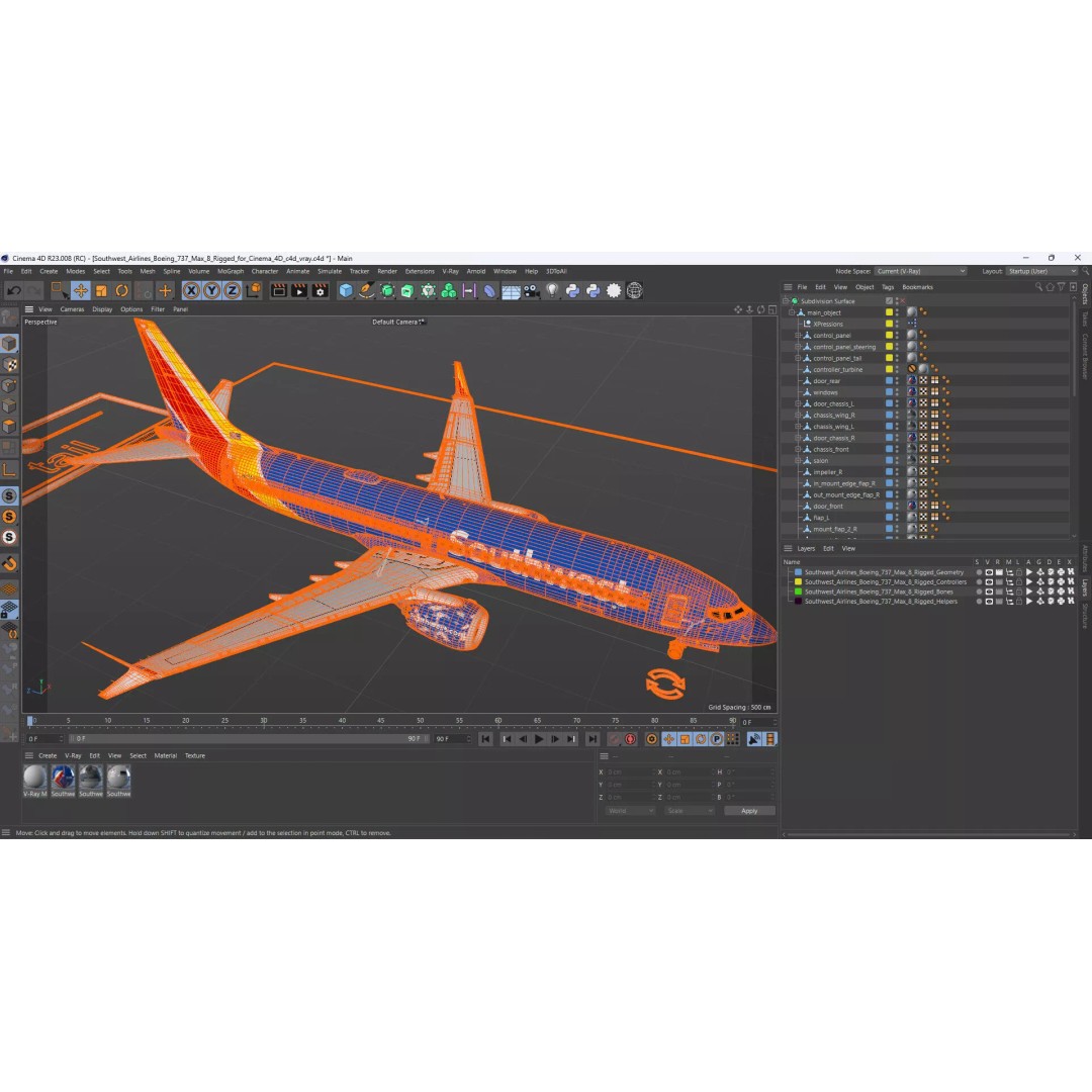 Boeing 737 Max 8 3D Model – Rigged PBR Aircraft for Cinema 4D - View 23