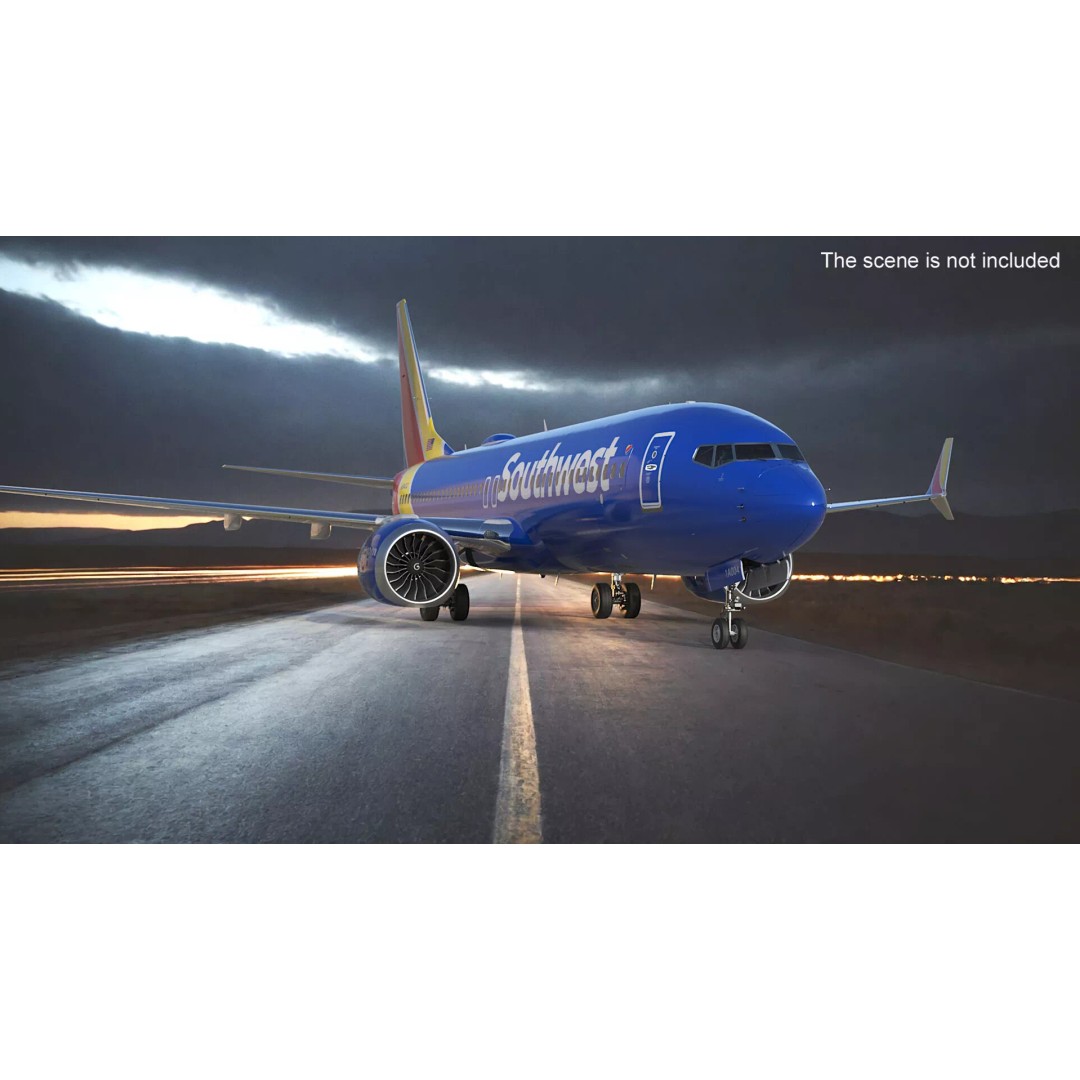 Boeing 737 Max 8 3D Model – Rigged PBR Aircraft for Cinema 4D - View 3